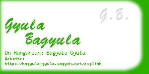 gyula bagyula business card